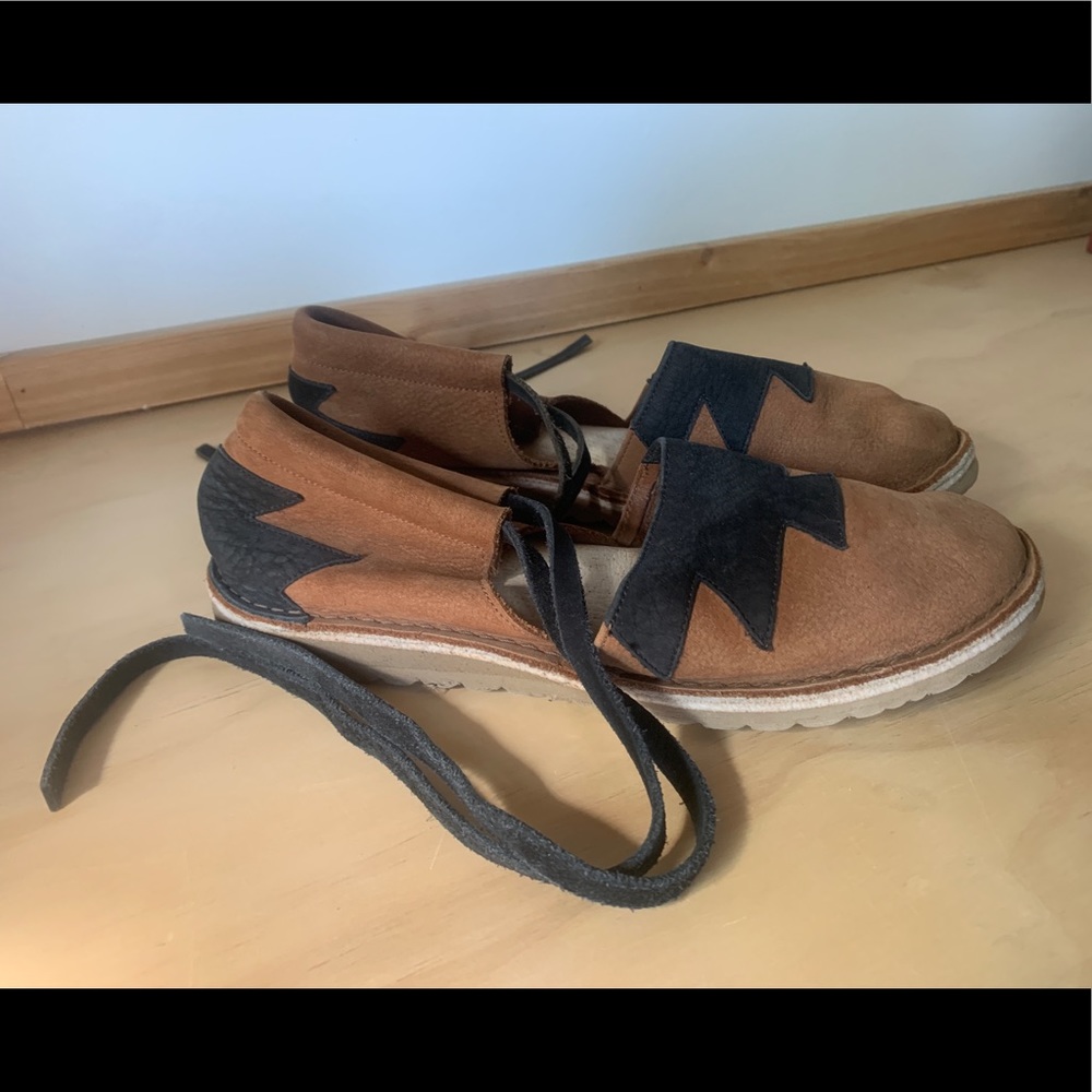 Geometric Suede Wrap Shoe